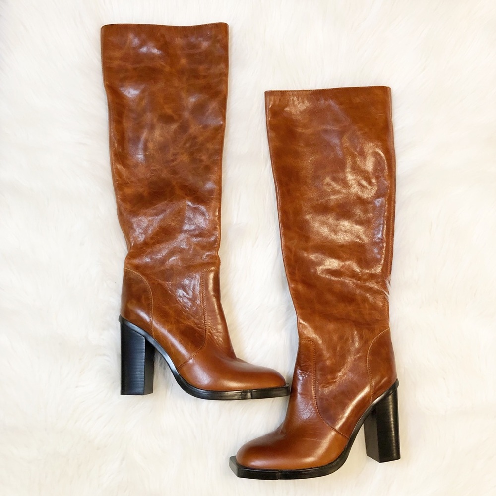 Jeffrey Campbell Ittonia knee high boot brown 8